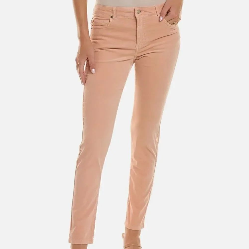 J. McLaughlin Watson Long Bottom Velvet Pant - Peach